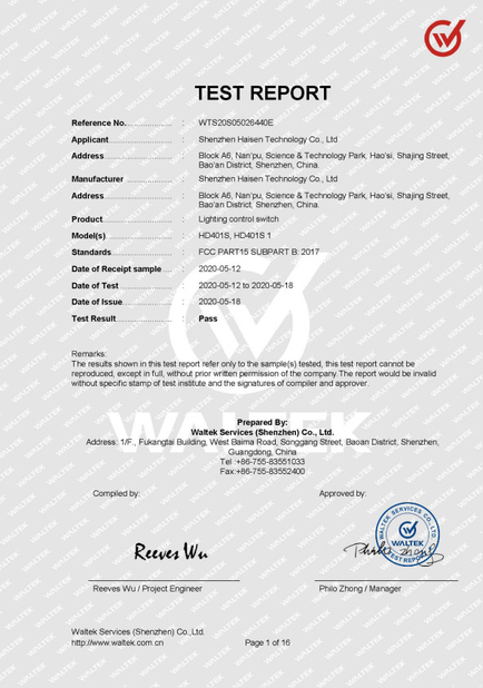 China Shenzhen HAISEN Technology Co.,Ltd. certificaciones